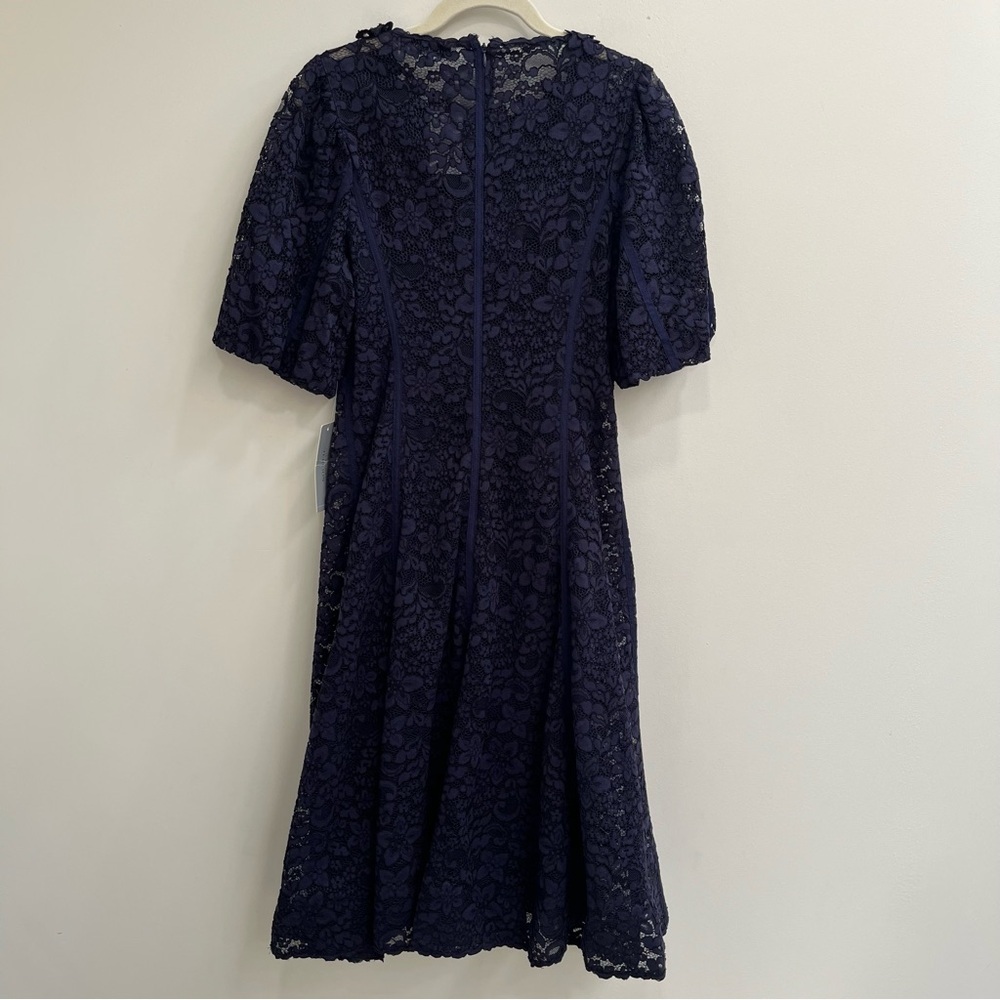 Teri Jon Rickie Freeman Balloon-Sleeve Floral Lace Cocktail Dress - Picture 6 of 16